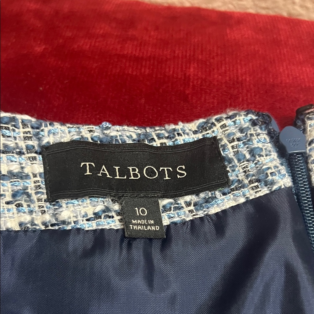 Talbots Navy and Light Blue Tweed Skirt
